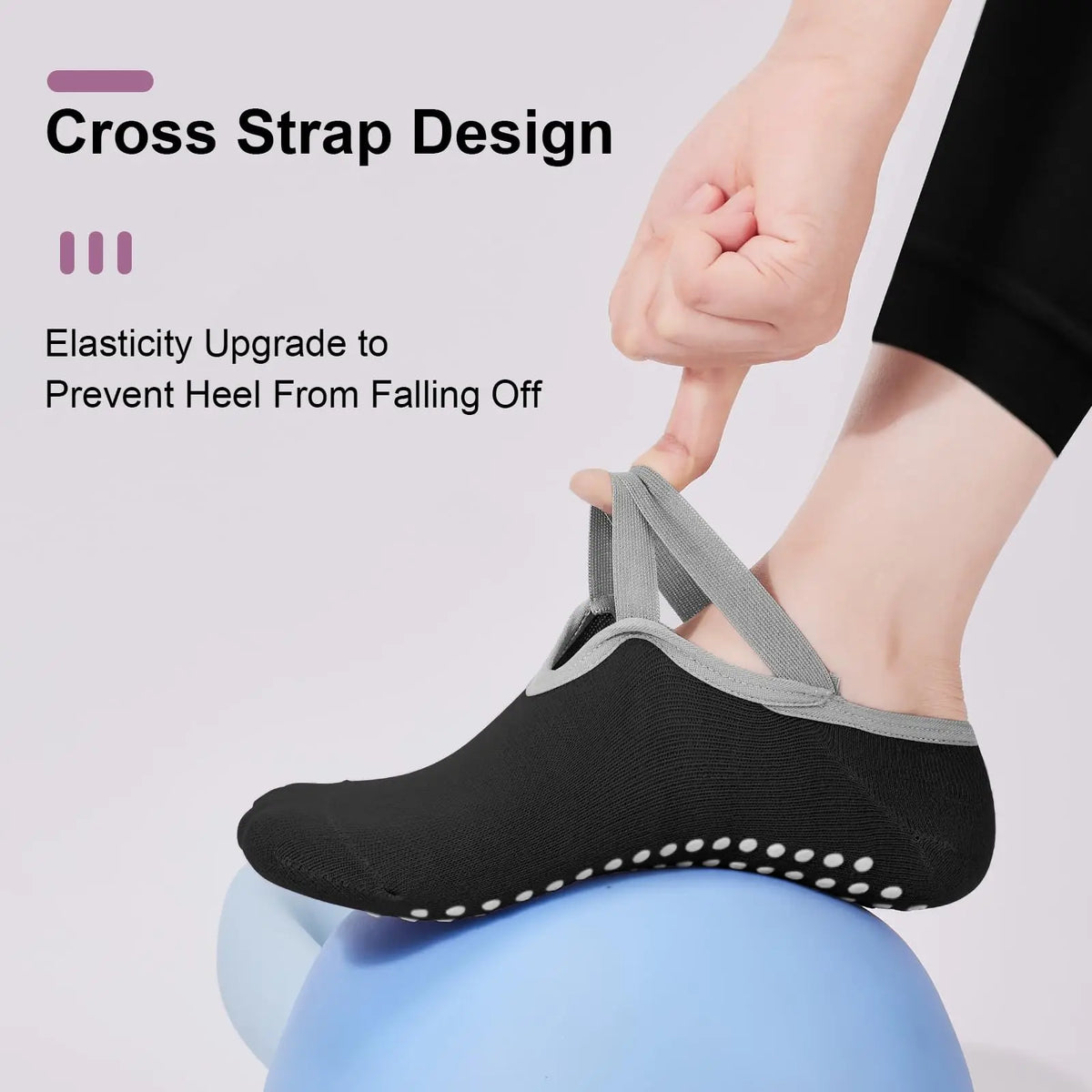 4-Pack Women's Pilates Socks, Non Slip Yoga Socks, Strong Grip Socks, Suitable for Ballet, Dance, Exercise, and Hospital