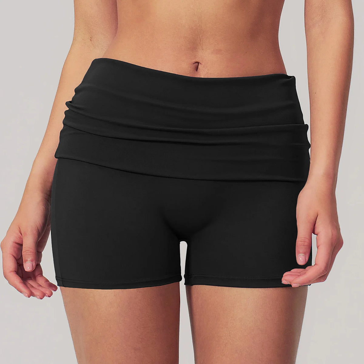 Summer Women Fitness Workout Shorts Yoga Shorts Fold Over High Waist Lift Butt Fitness Shorts Women Running Push Up Gym Shorts