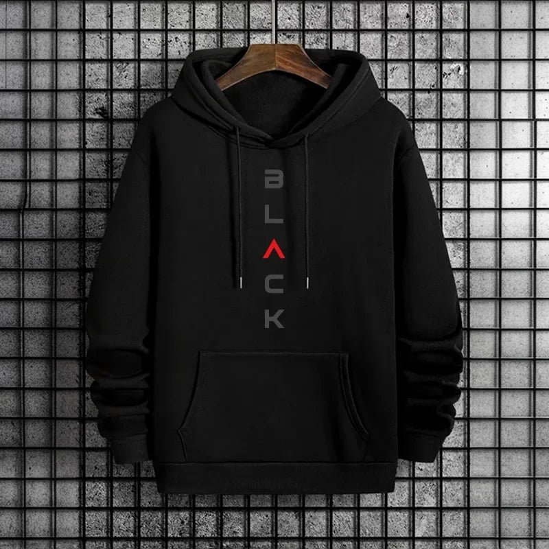 2026 New Arrival Men's Tracksuit Black Letter Print Sweatshirt + Pants Urban Causal Fashion Sportswear Fall/winter Sports Suit
