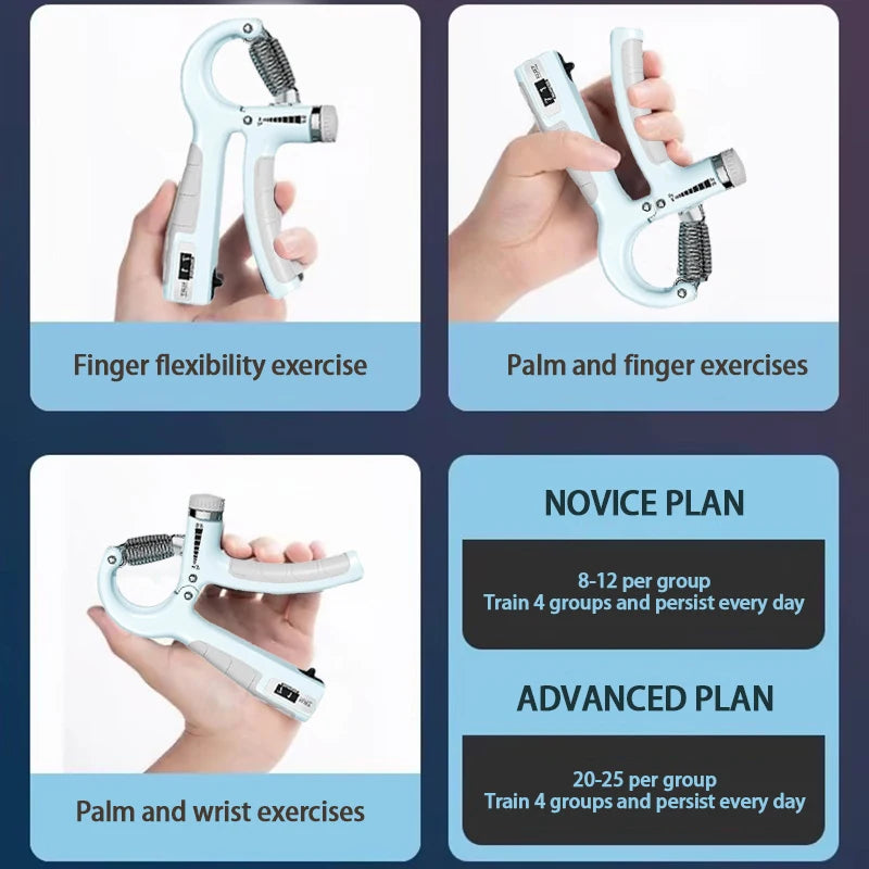 5-60Kg Adjustable Hand Grip Strengthener, Stainless Steel Spring Hand Exerciser For Muscle Building And Injury Recovery