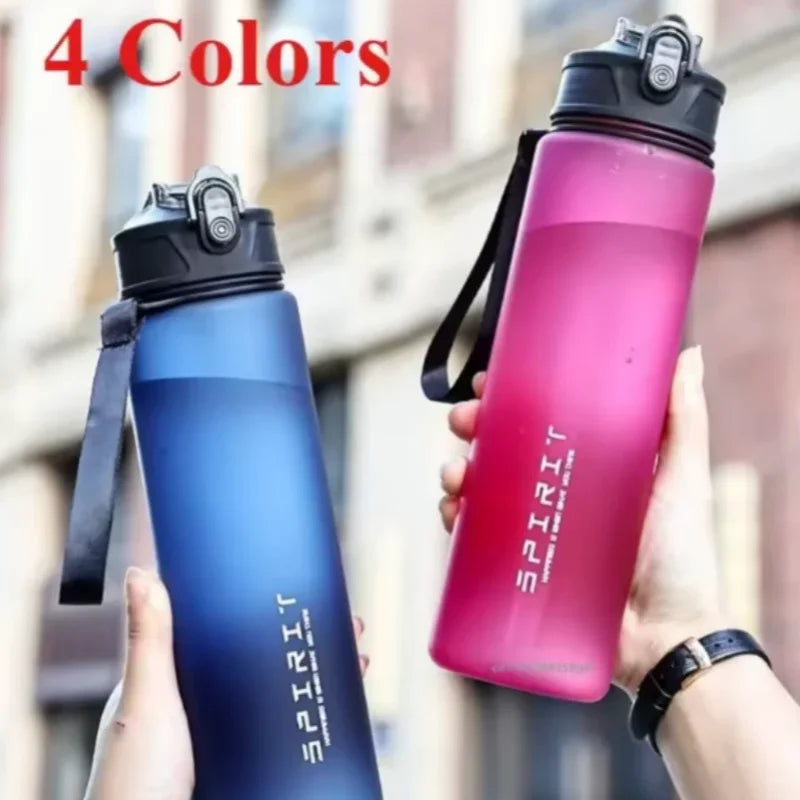 750ML Leak-Proof Sports Water Bottle with Straw and Carrying Loop BPA-Free Portable Mug with Seal Lid for Fitness Camping
