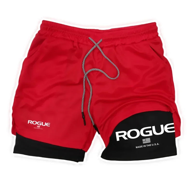 Rogue Gyms Men's Sports Shorts Four Seasons Sportswear 2-in-1 Double Layer Tight Shorts Sports Shorts