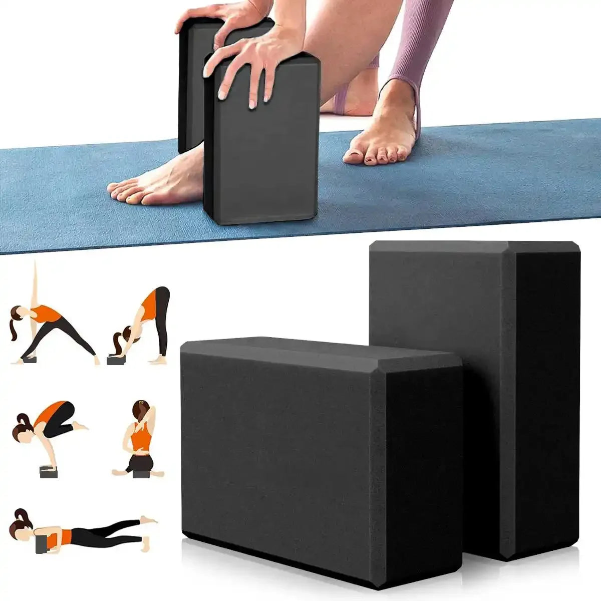 1/2PCS High Density EVA Yoga Foam Blocks Nonslip Solid Color Yoga Balance Fitness Dance Supplies For Yoga Pilates And Meditation