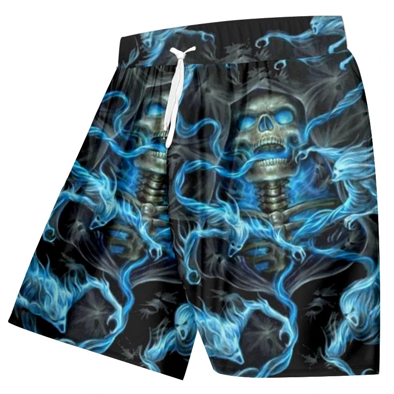 Men's swimming trunks 3D skull print beach shorts quick-drying outdoor leisure sports shorts swimwear fashion men's shorts