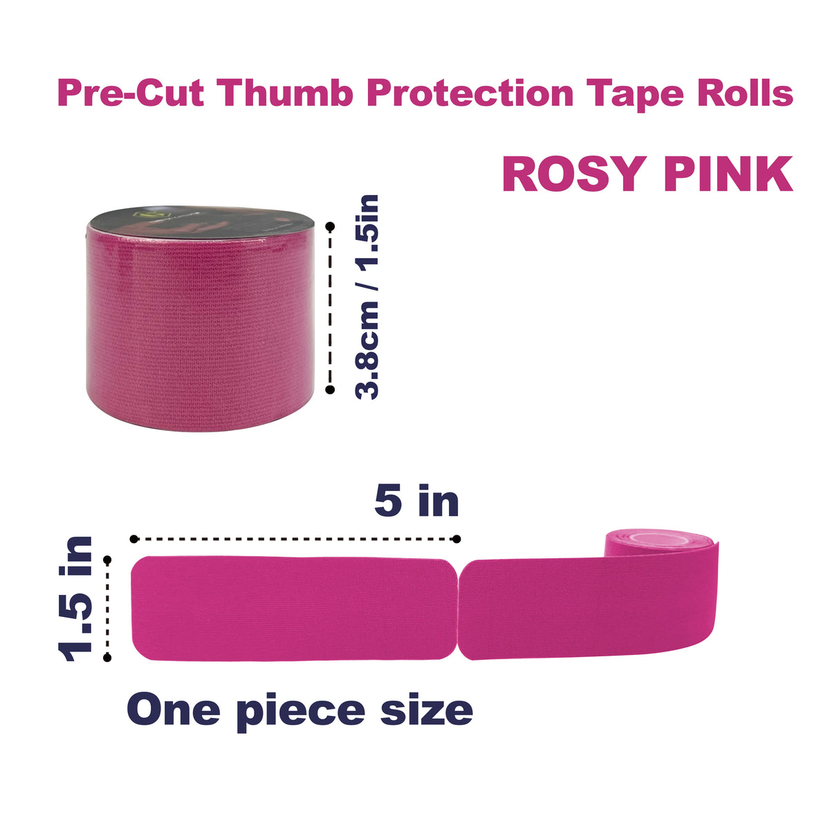 Crazy Fox Pre-cut Thumb Protection Tape Rolls Sport Athletic Pure Cotton Wave Shaped Adhesive for Hook Grips Gym Cross Training