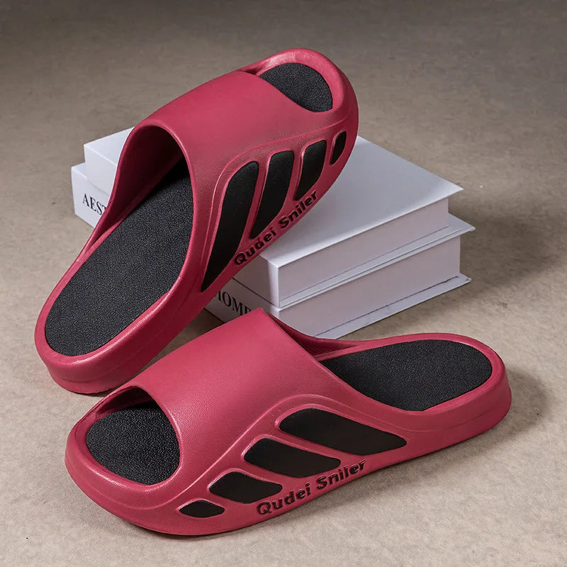 Men's Sport Slides Summer - Thick Sole Anti-Slip Outdoor Slippers, Comfortable Durable EVA Home Sandals, Odor-Free & No Noise