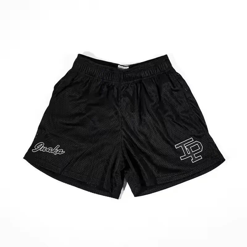 INAKA IP Mesh Shorts Men Breathable Quick Dry Gym Workout Shorts Summer Basketball Running Casual Beach Streetwear Sports Pants
