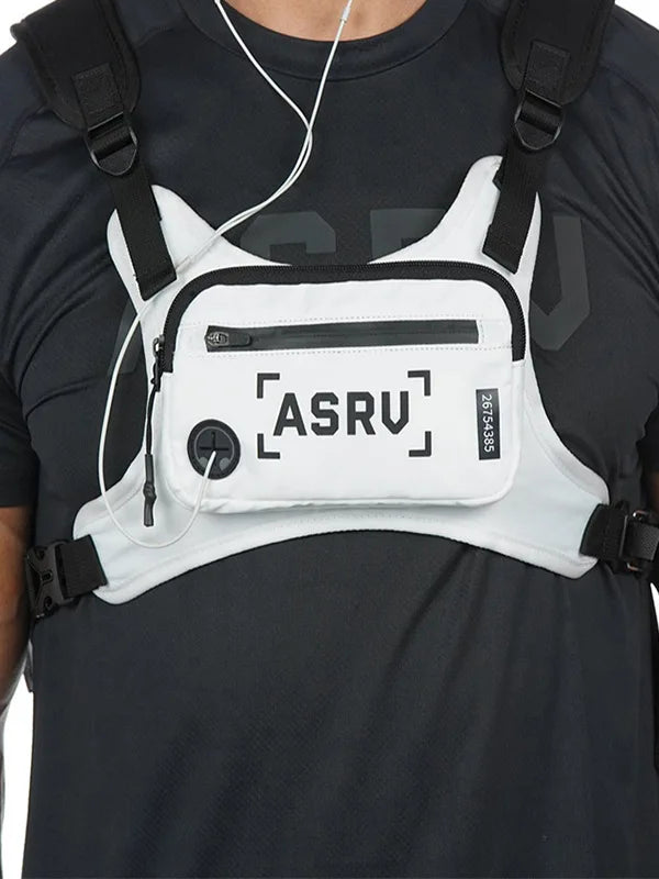 Running Bag Men Sport Chest Rig Vest Gym Training Waist Pack Hip Hop Streetwear Tactical Phone Holder Fitness Accessories Bag