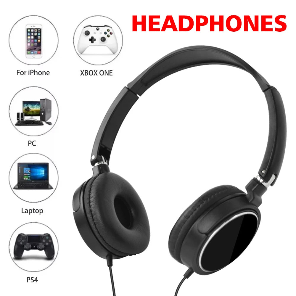 3.5Type-C/MM Wired Headphones Foldable Adjustable Headset Bass Stereo Earphones For Pc Mp3 Mobile Headphones With Noise Cancel