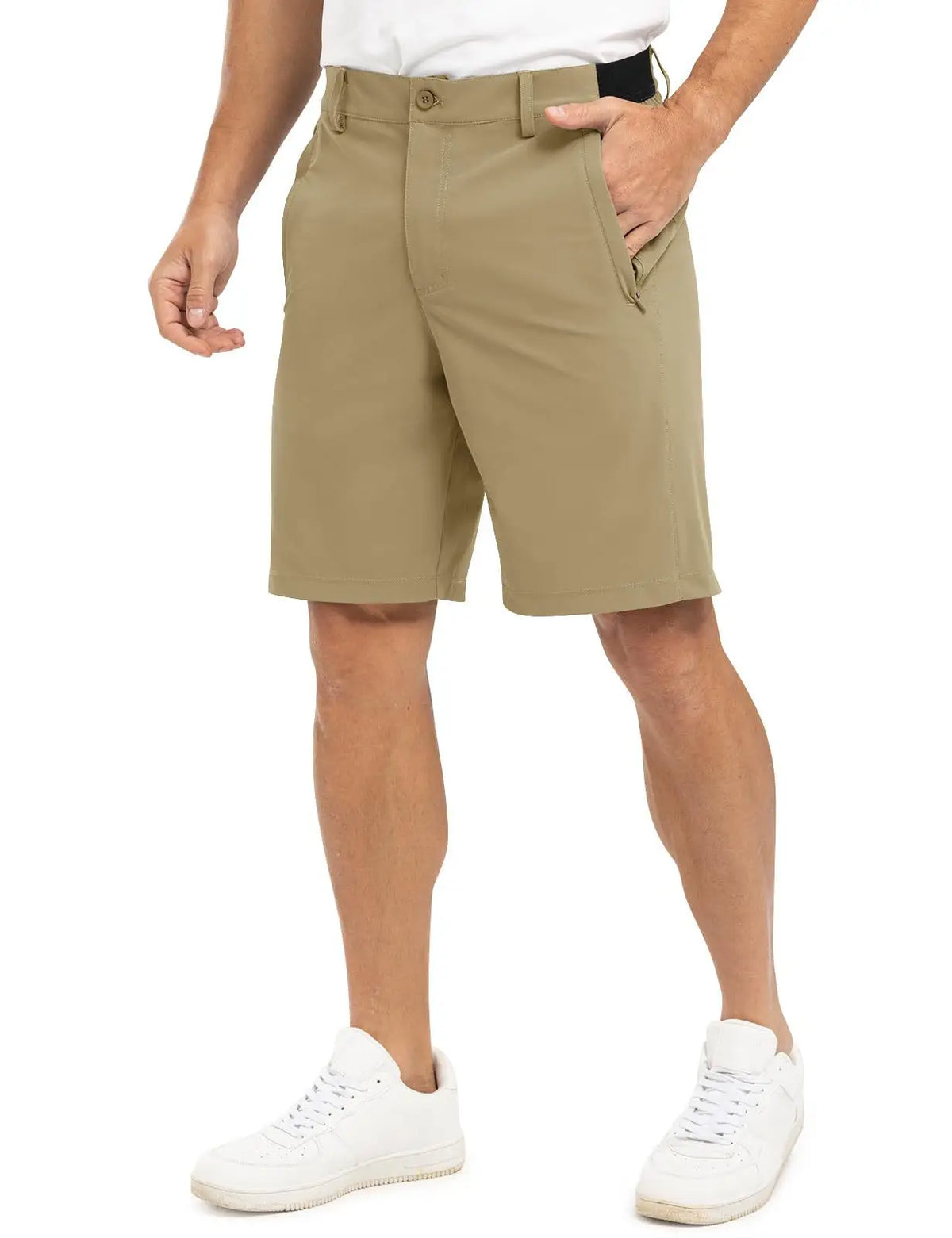2021 New Summer 100% Cotton Solid Shorts Men High Quality Casual Business Social Elastic Waist Men Shorts 10 Colors Beach Shorts
