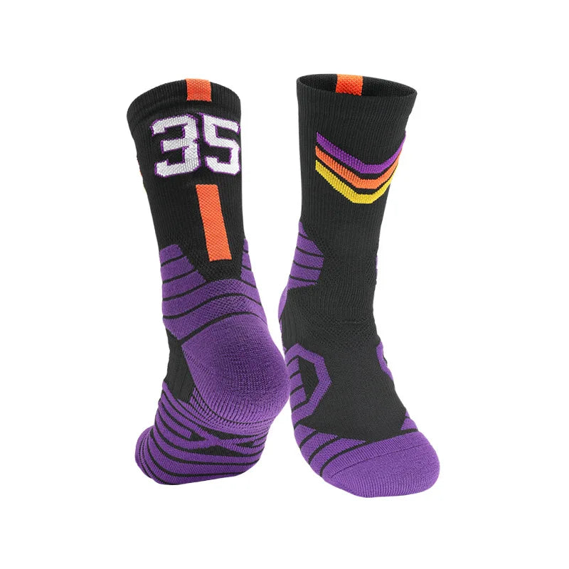 Men's Basketball Socks Number Sports Socks Thickened Towel Bottom Outdoor Cycling Running Basket Women Adult calcetines Socks