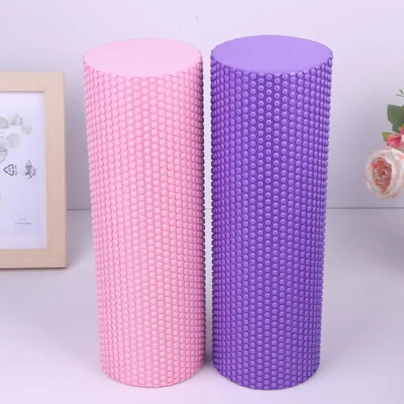New【Yoga Roller Round EVA Foam Cylinder Roller For Pilates Exercise Enhanced Home Workouts Diameter 10cm Length 30cm】