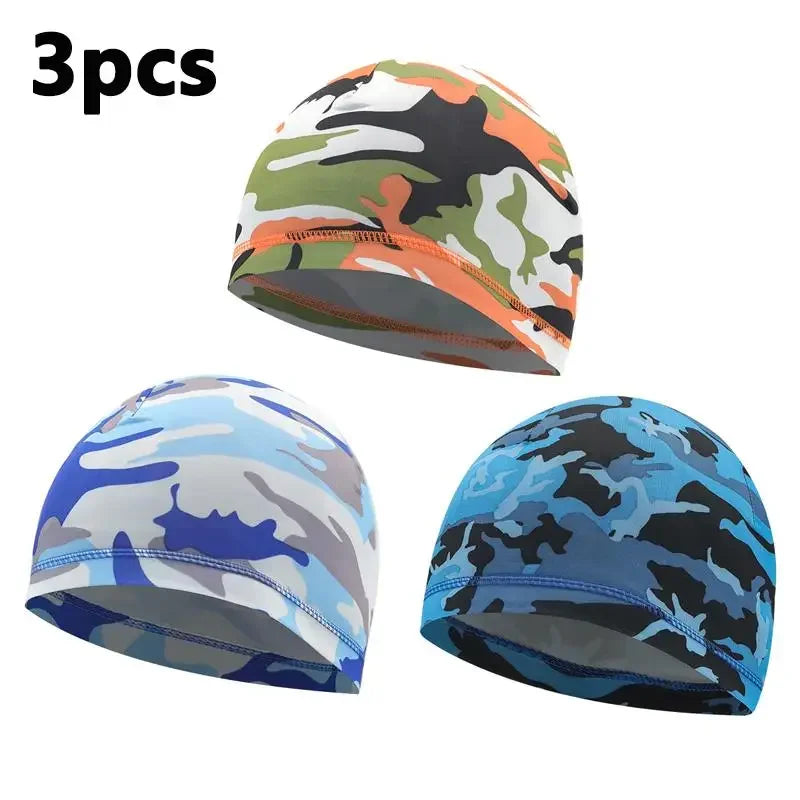 1/3pcs Skull Cap UV Protection Ice Silk Helmet Liner Men Women Hat Workout Quick Dry Motorcycle Cycling Running Stretchy Beanie