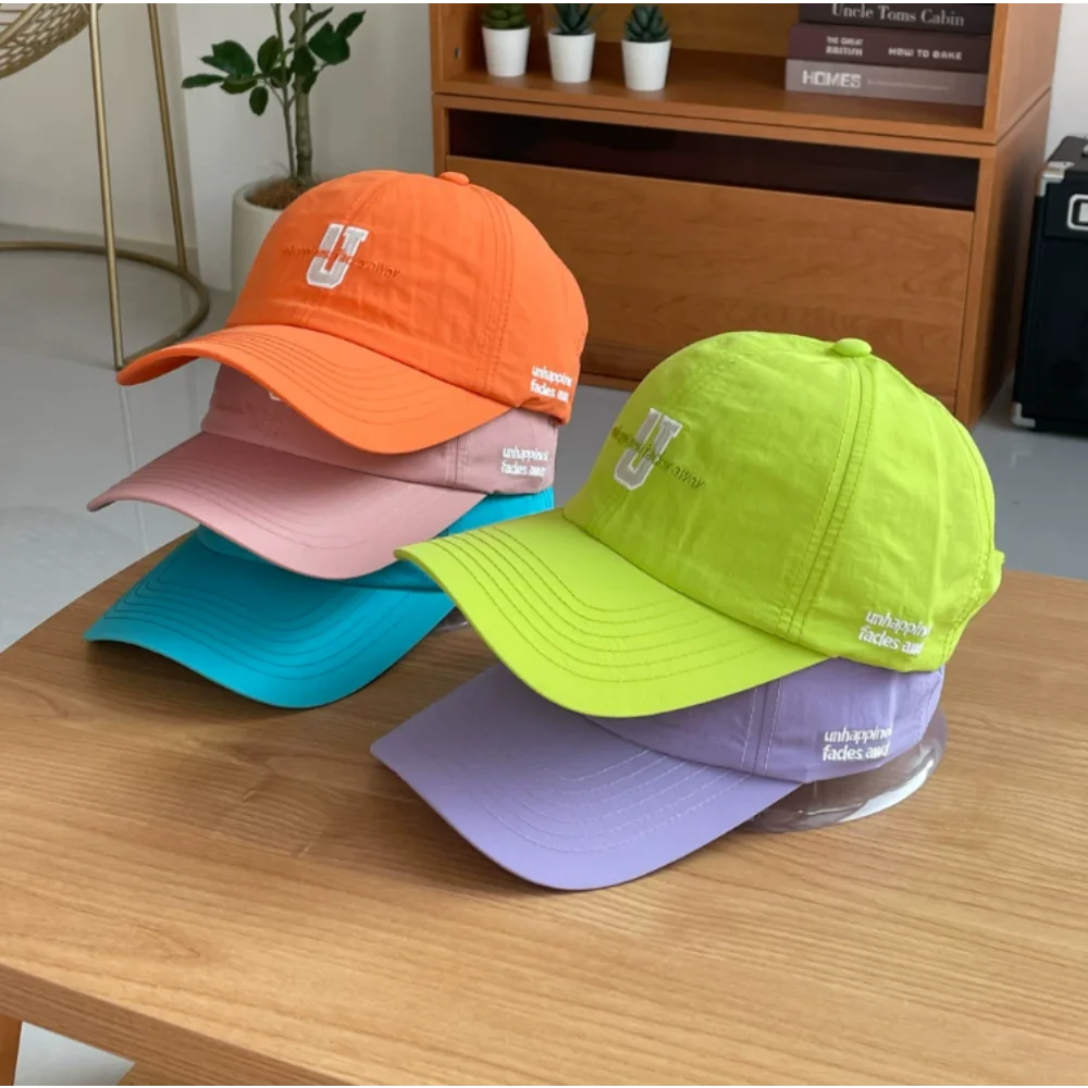 Baseball Cap Curved Brim Mesh Waterproof Embroidery Letter Hat for Men Women Outdoor Running Cycling Korean Fashion Sport Cap