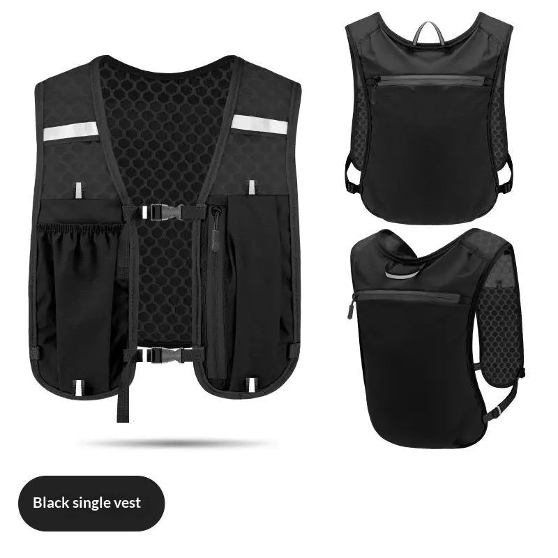【AN】【AN】New Running Water Bottle Storage Vest Lightweight Running Vest Reflective Hydration Water Chest Pack With Phone Holder
