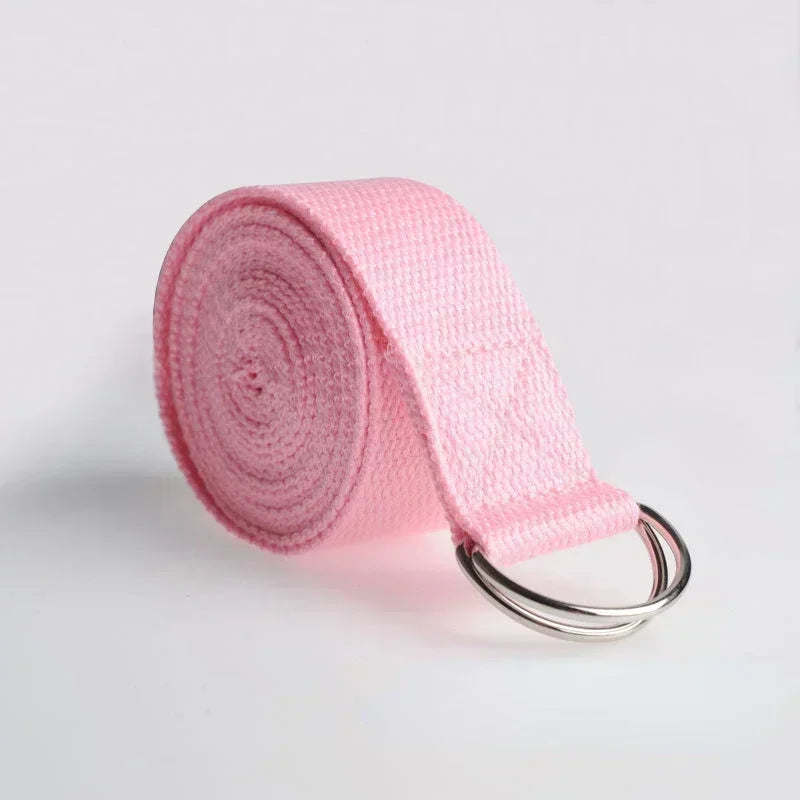 183x3.8cm Yoga Strap Cotton Exercise Yoga Belt Adjustable Woven Stretch D-Ring Buckle Fitness Stretching Bands Pilates Rope