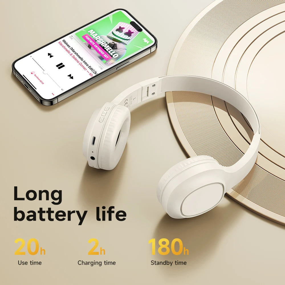 HOCO W46 Wireless Bluetooth Headphone 40MM Speakers Music Earphone For Sports Gaming Foldable Design Portable Over-ear Headset