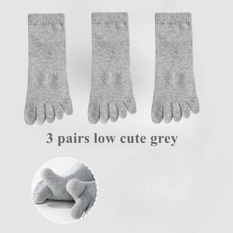 3 Pairs High Quality Cotton Toe Socks Men Five Finger Socks Men Anti-slip Crew Ankle Socks with Separate Fingers Men Comfortable