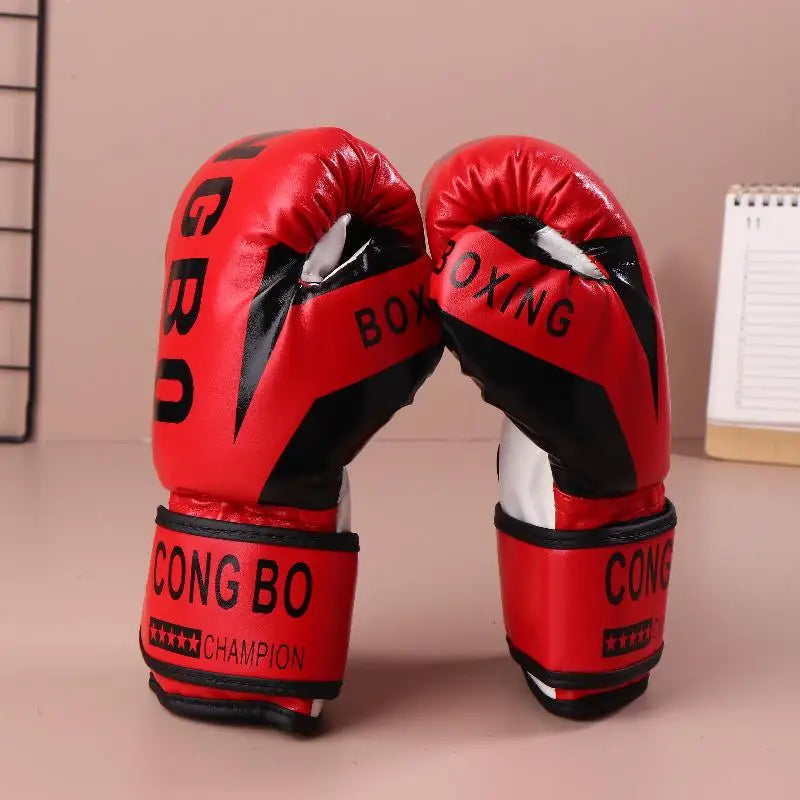 Kids 6oz Professional Boxing Training Sparring Gloves PU Leather Kids Breathable Muay Thai Punching Karate Training Gloves