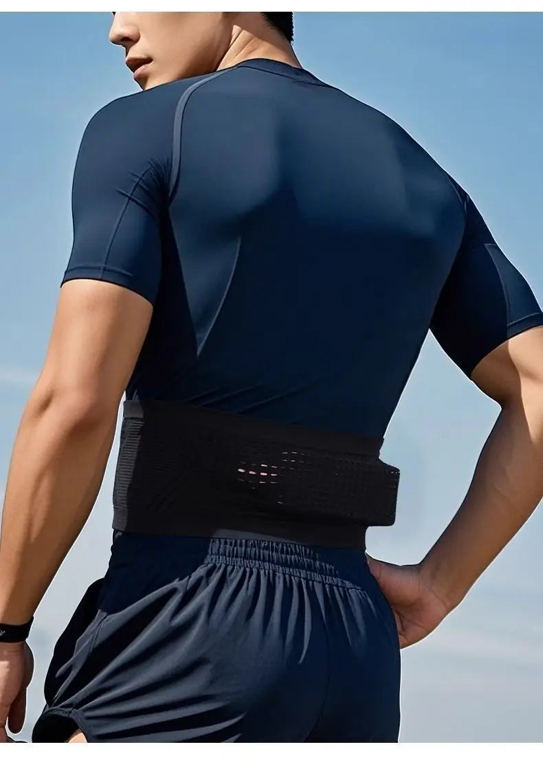 Unisex Running Waist Belt Breathable Sports Phone Holder Anti-Bounce Fitness Pouch for Gym Cycling Hiking