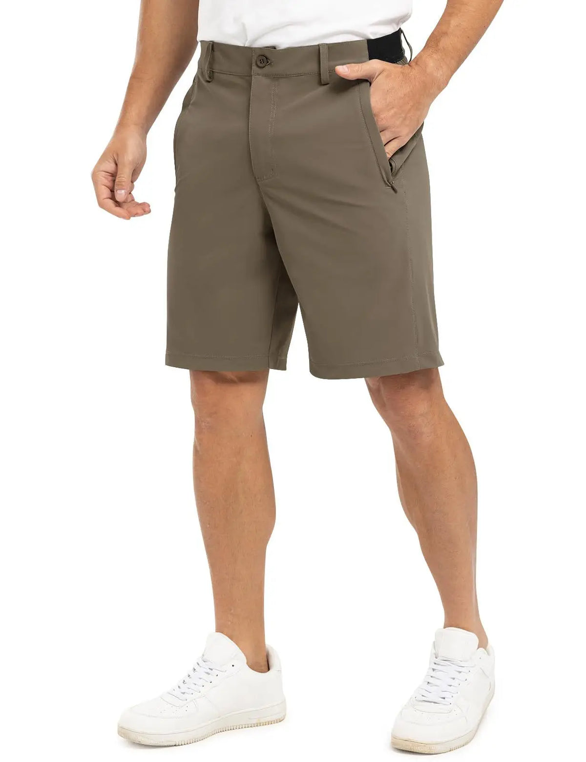 2021 New Summer 100% Cotton Solid Shorts Men High Quality Casual Business Social Elastic Waist Men Shorts 10 Colors Beach Shorts