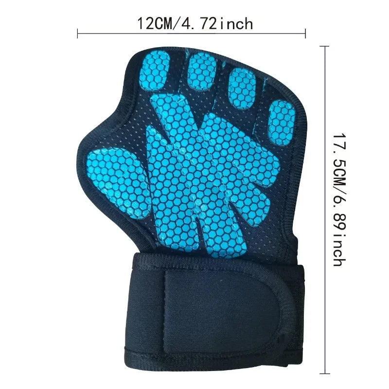 Fitness Gloves Weightlifting Half Finger Wrist Gloves Leather Thickened Silicone Cycling Gloves