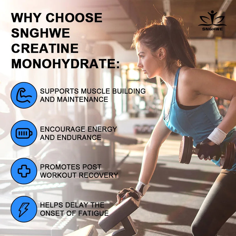 SNGHWE Creatine Monohydrate - 3000mg - Muscle, Energy, Cognition, Male And Female Recovery Support - Creatine HCI Capsules