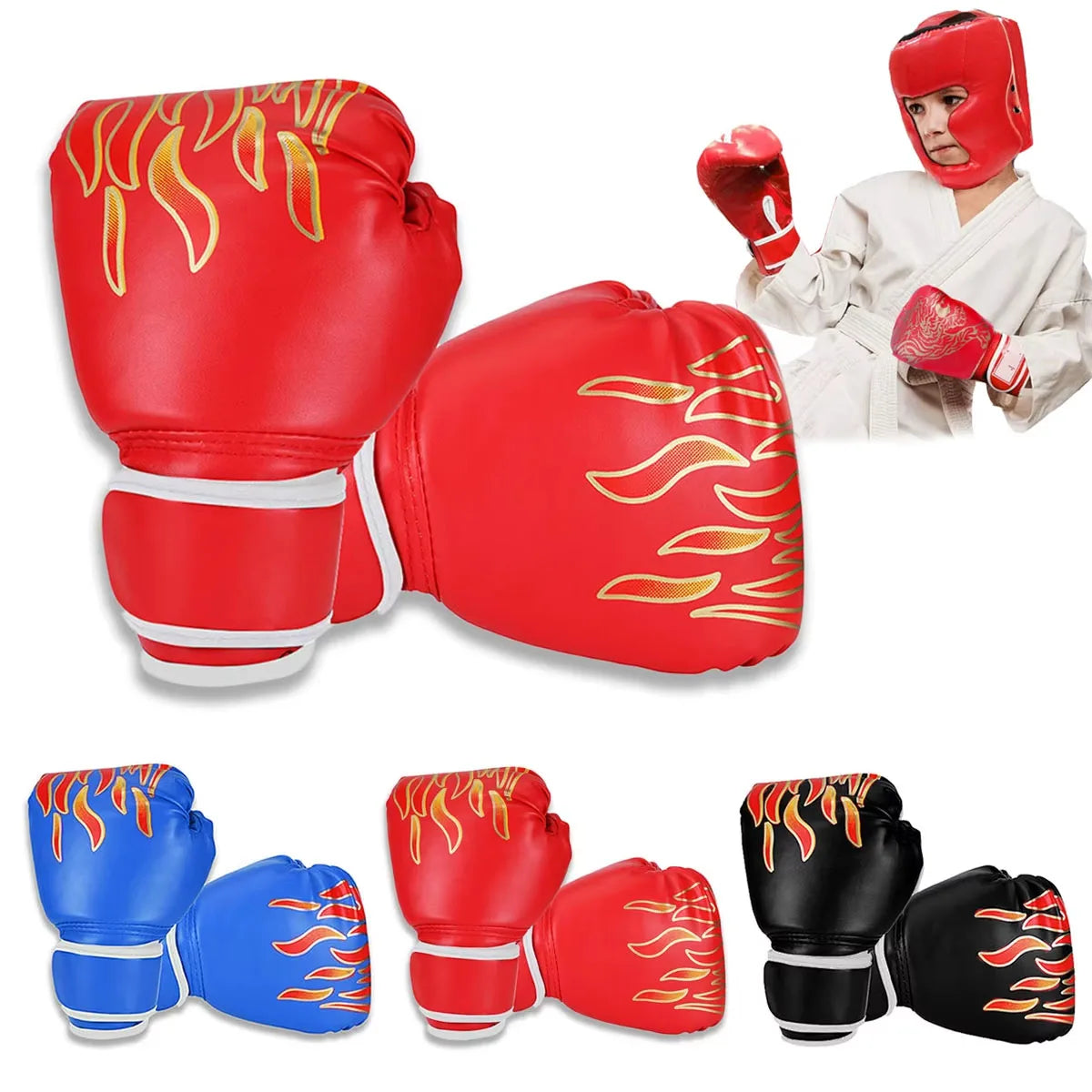 1 Pair Punching Training Workout Fight Exercise Mitts Kids Leather Boxing Gloves Kids Children Train Gym Glove Hand Protector