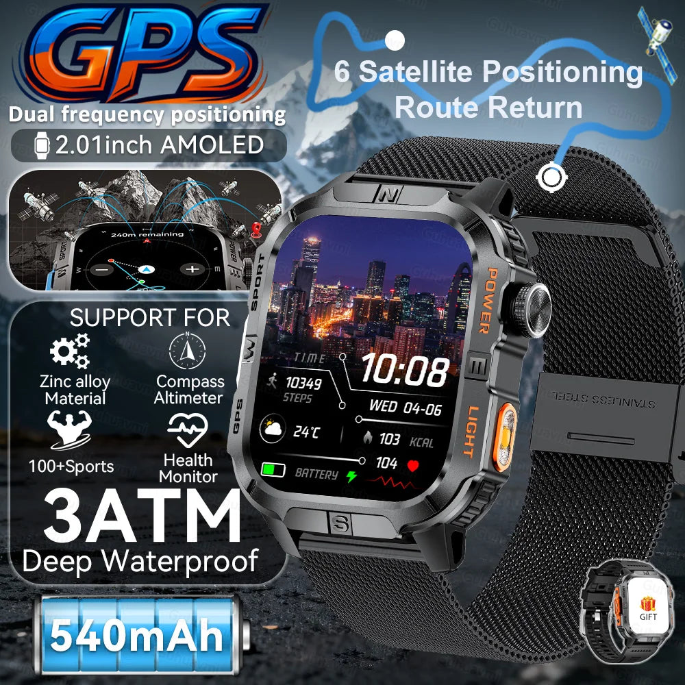 New Military Grade Smart Watch Men 2.01