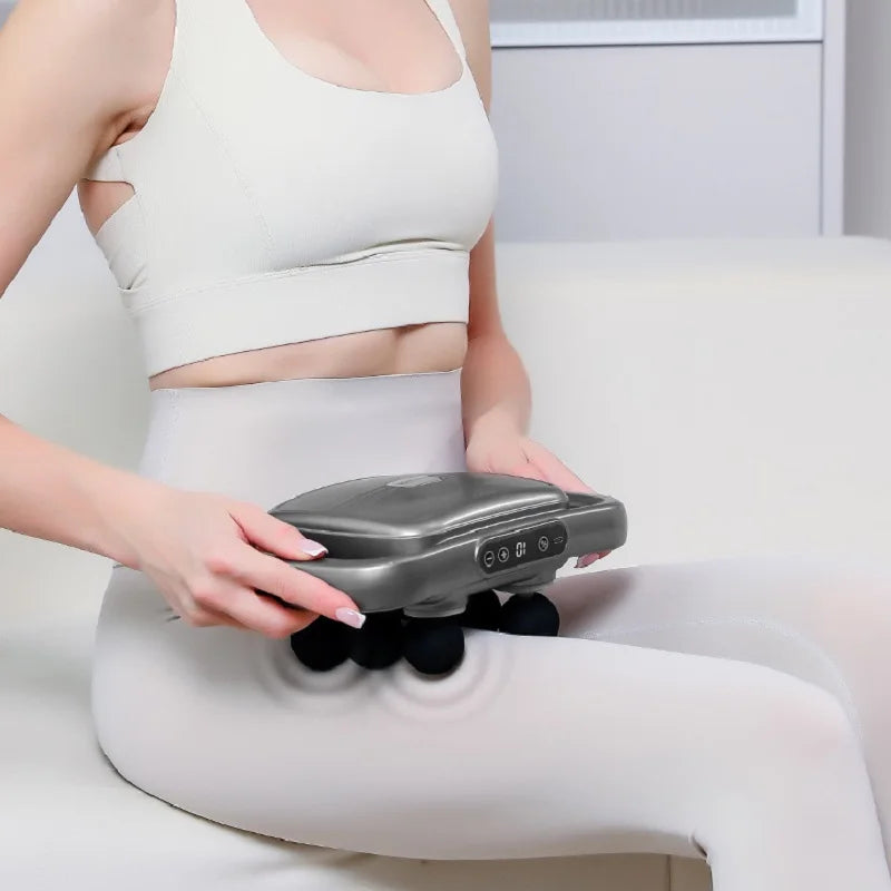 Electric Six Heads Fascia Gun Muscle Relaxation Massager for Neck And Cervical Spine Relief - Massage Instrument Full body massa