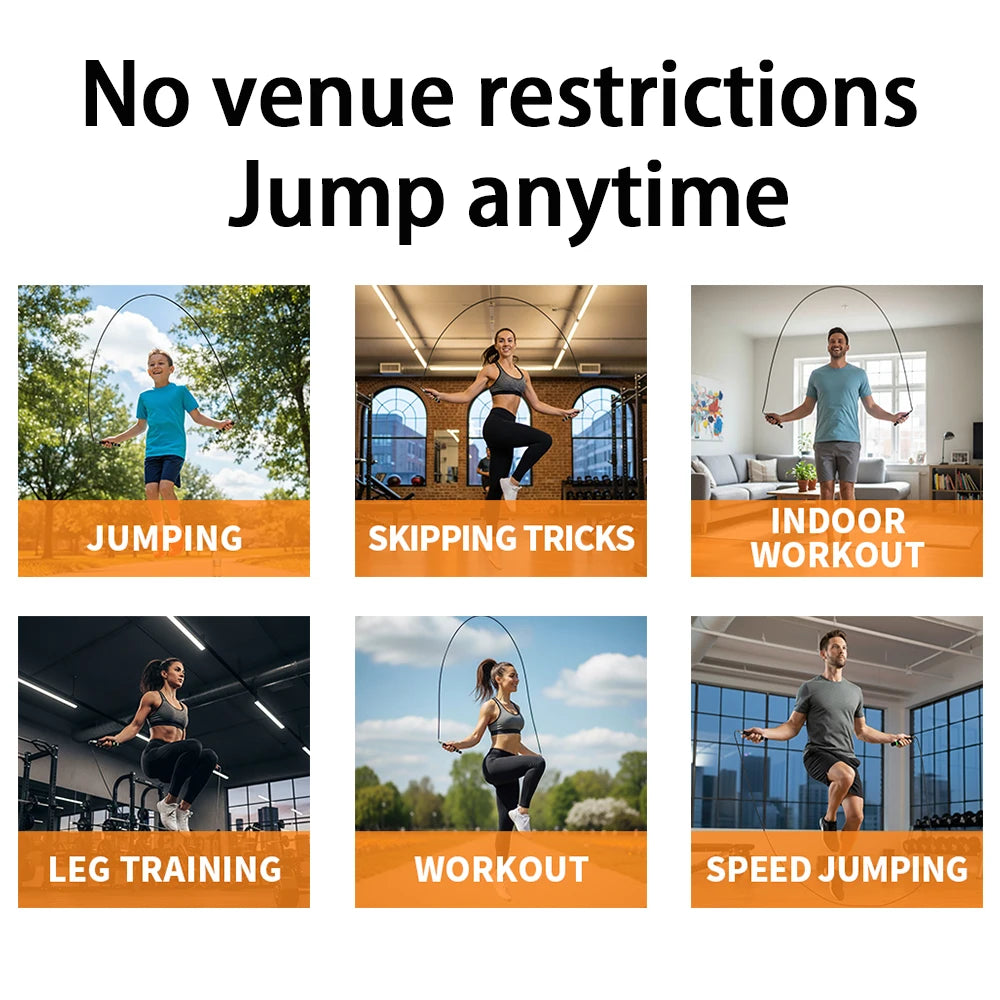 Aluminum Alloy Steel Wire Metal Handle Student Adult Fitness Fat Burning Racing Training Competition Skipping Rope