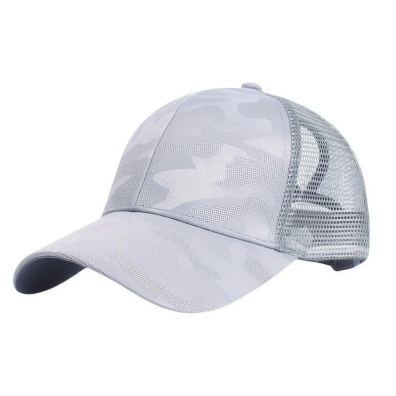 Summer Mesh Baseball Caps for Women Men Adjustable High Ponytail Hats Messy Cap Quick-Drying Hollow Snapback Sports Baseball Hat