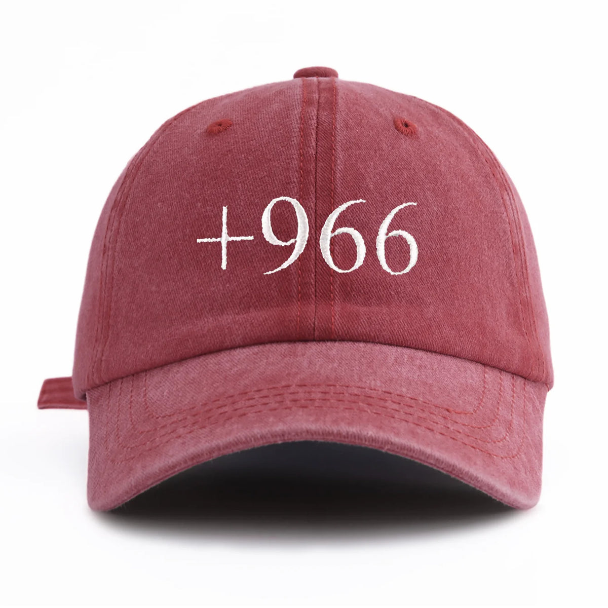 1pc +966 Embroidery Washed Baseball Cap for Adults, Minimalist Retro Style Casual Soft Adjustable Dad Hat, Perfect As Gift