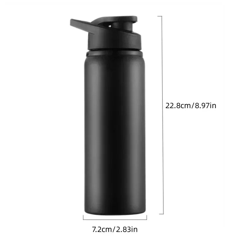 Metal Sports Bottles with Snap Lid Portable Bike Water Bottle Reusable Travel Bottles with Handle Bulk Pack for Gym Hiking Sport
