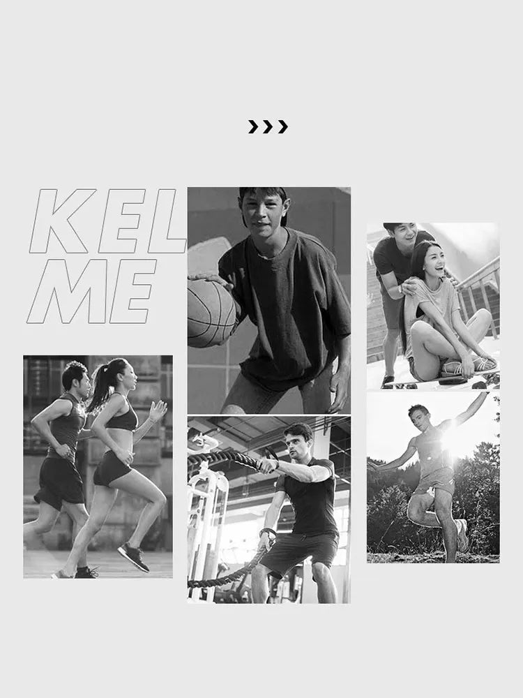 KELME Man T-shirt Running Trainning Exercise Sports Tights Round Neck Ice Silk Breathable Fitness Quick-Dry Shirts 8151TX1002