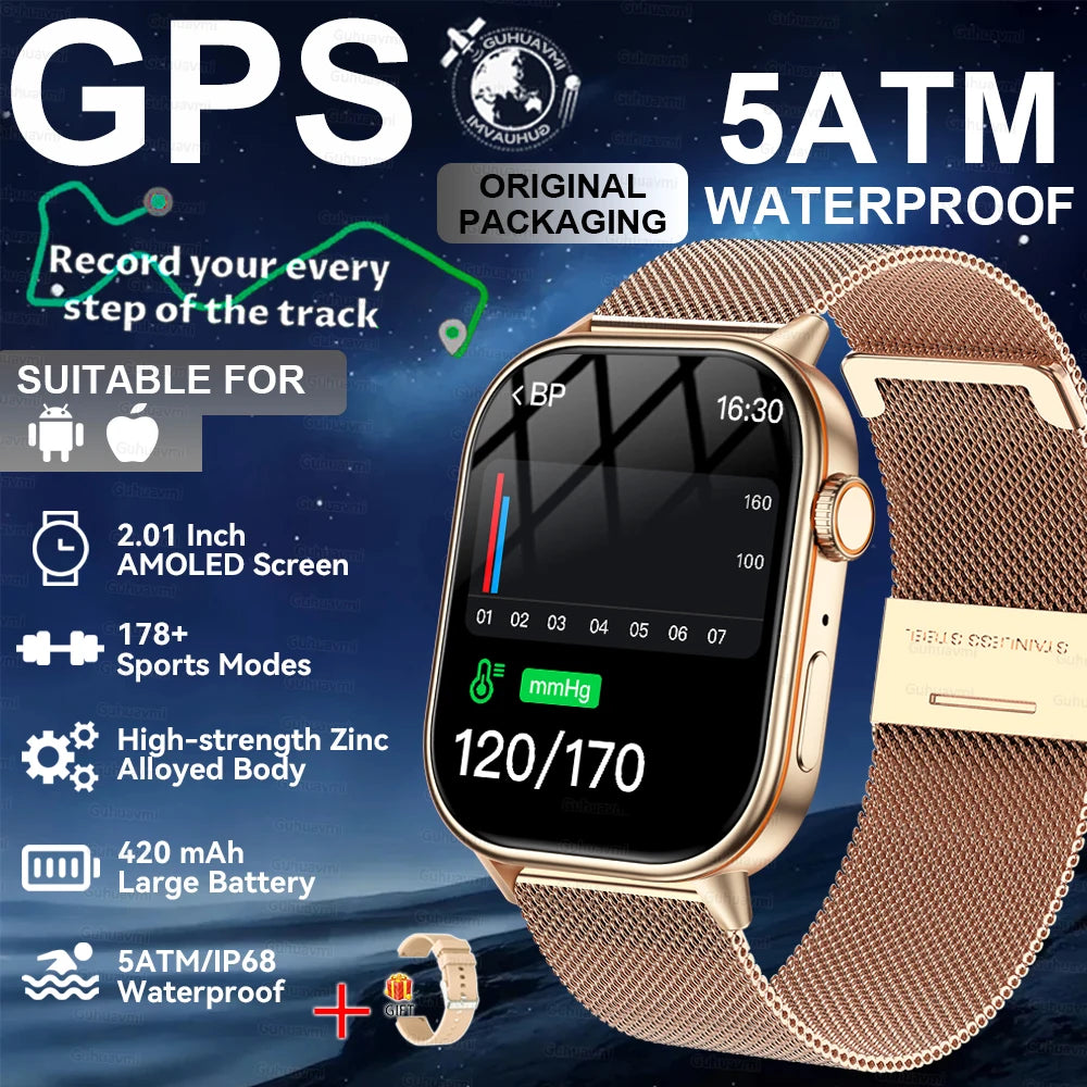 2026New Military Dual-band GPS Smart Watch Compass IP68K Waterproof Bluetooth Call Heart rate Sports Smart Watch For IOS Andriod