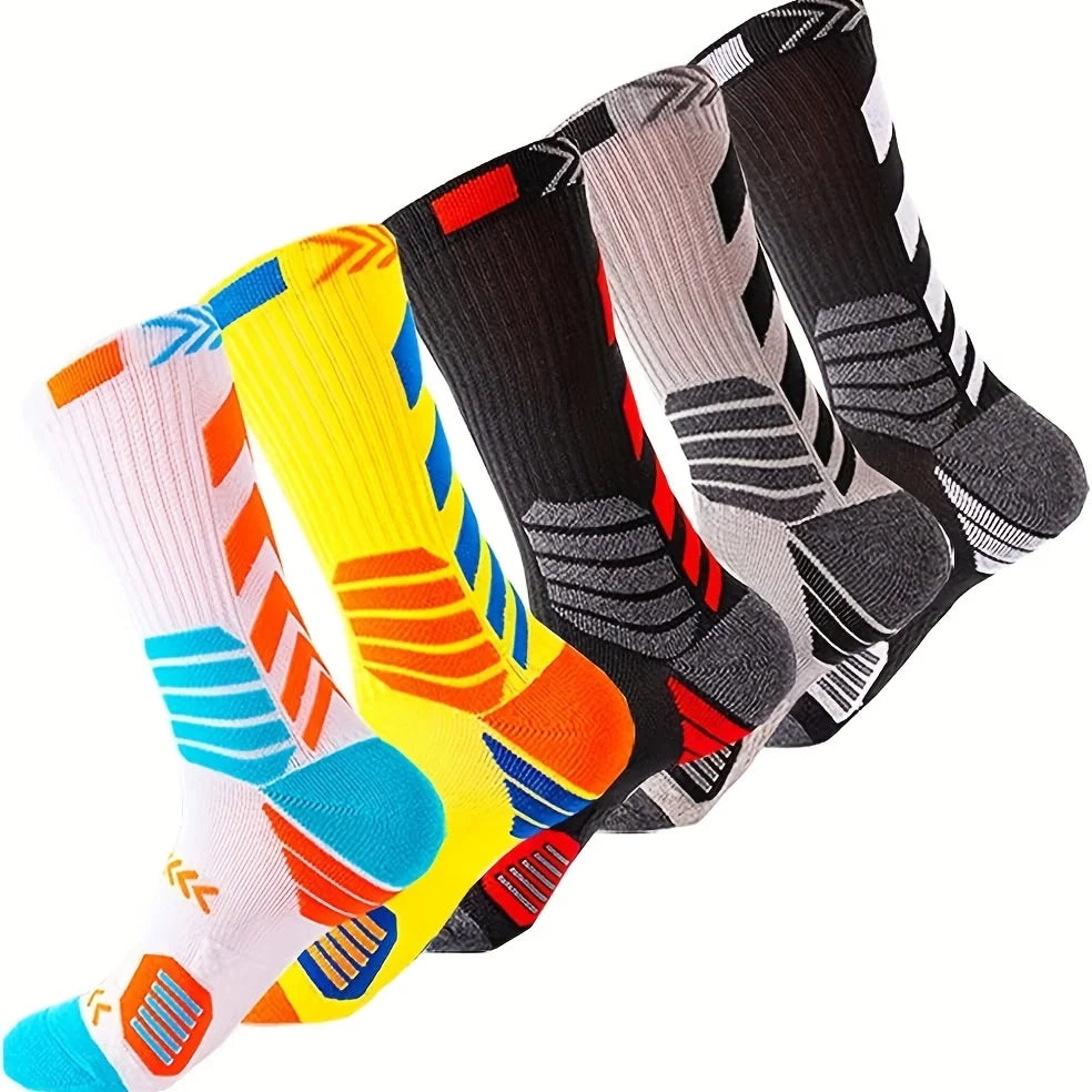 1pair Men's Cotton Sports Sock Comfortable Fashion Cotton Breathable Middle Tube Socks Soft Shock-Absorbing Breathable Male Sox
