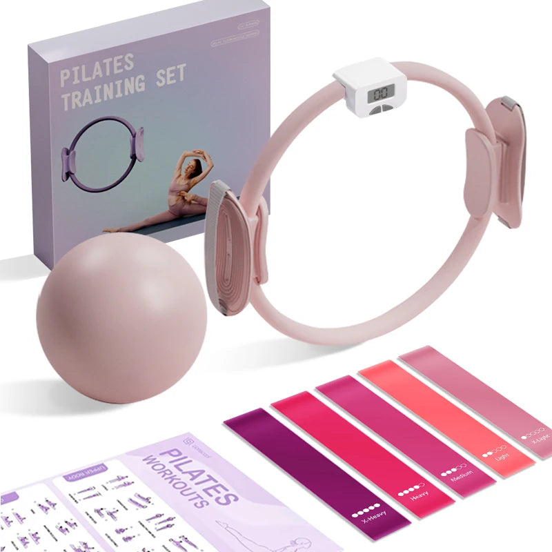 Pilates Ring Fitness Circle - Lightweight & Durable Foam Padded Handles, Flexible Resistance Exercise Equipment for Toning Arms,