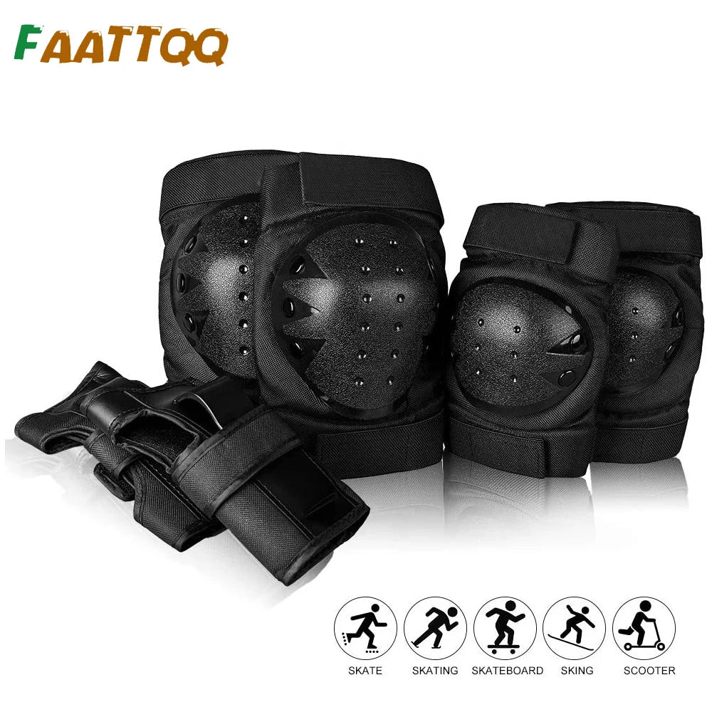 Kids/Adults Knee Pads Elbow Pads Wrist Guards, Adjustable Strap for Roller Skates Skateboard Inline Skatings Scooter Cycling