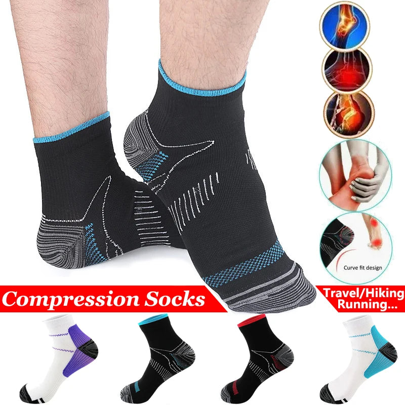 10Pairs Plantar Fasciitis Socks for Men & Women with Arch Support Ankle Compression Socks for Foot Heel Pain Relief