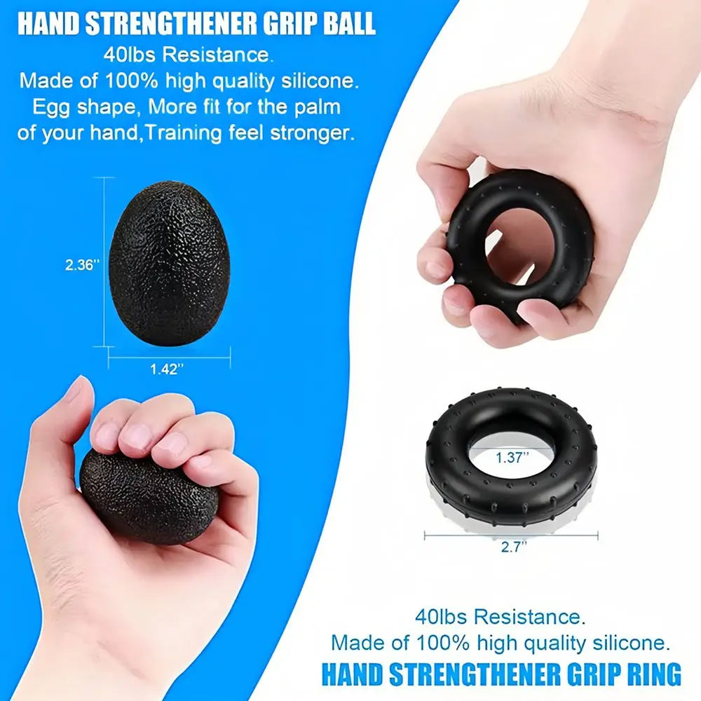 Grip Strength Trainer Forearm Strengthener Finger Stretcher Finger Exerciser Hand Gripper Strength Ring & Stress Ball