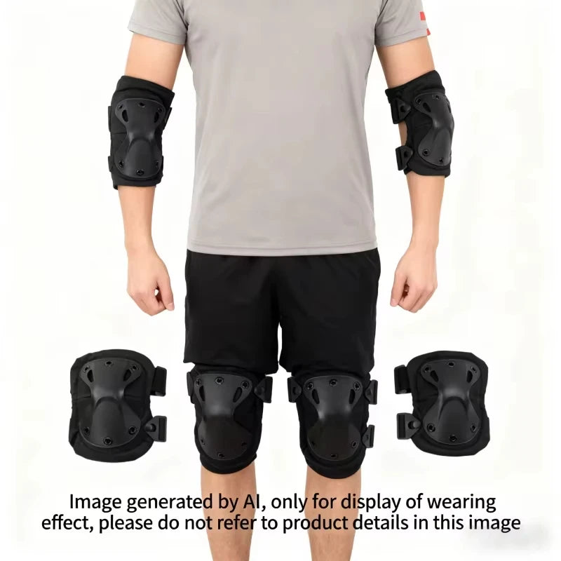 2pcs Professional Tactical Combat Gear Set Knee And Elbow Protective Pads Advanced Tactical Equipment for Sports And Fitness