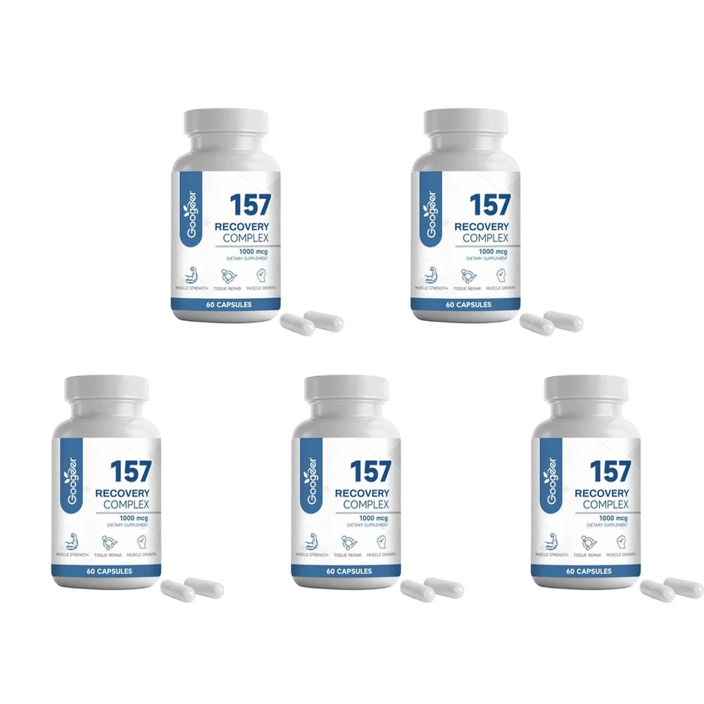 Googeer 157 Recovery Complex Capsules for Muscle Strength and Tissue Repair, L-Lysine Amino Acid Blend, Daily, 60 Capsules