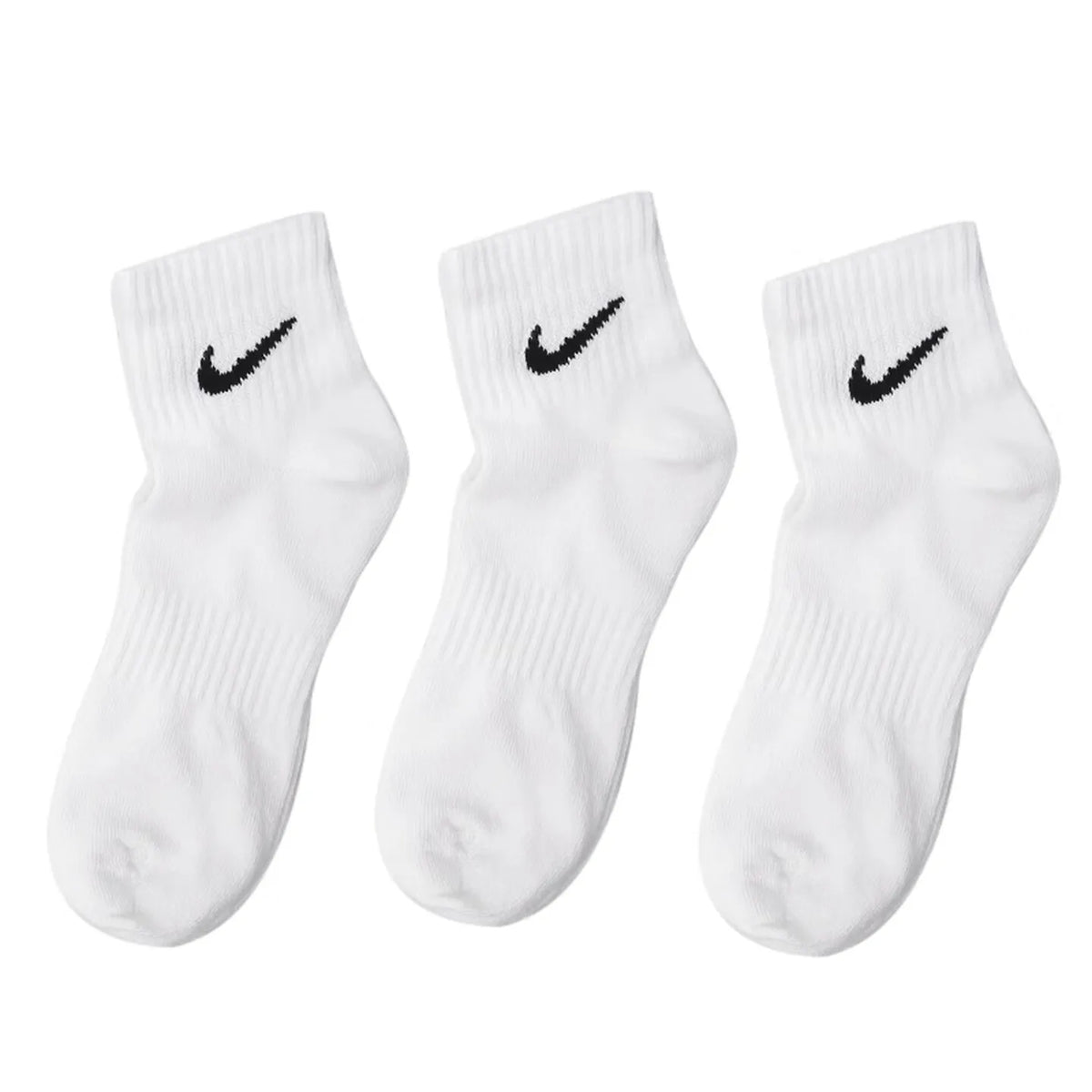 Nike Socks 2025 Fall/Winter New Arrival Breathable Moisture-Wicking 3-Pair Pack Sports Socks for Men and Women SX7677-100