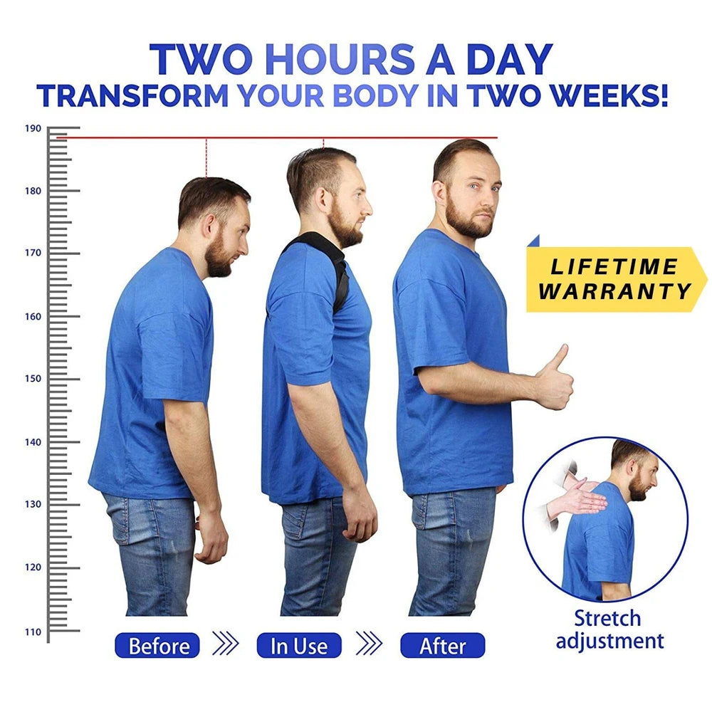 Back Posture Corrector Belt Adjustable Shoulder Neck Spine Reshape Body for Column Posture Correction for Women Men Straightener