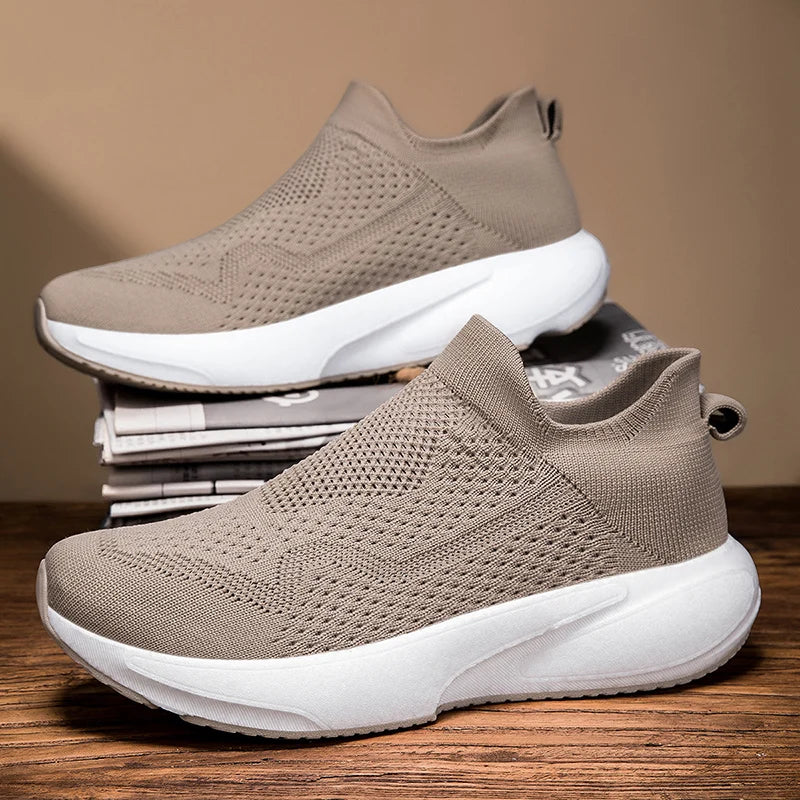 Breathable sports shoes for men and women in summer new mesh walking shoes leisure socks soft-soled comfortable running shoes 45