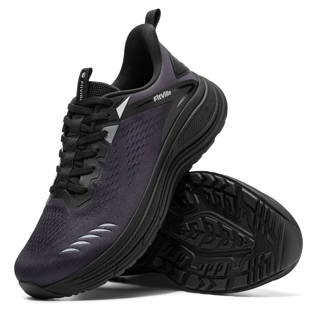 Fitville Men's Sports Sneakers Extra Wide Toe Box Running Shoes for Men Mesh Breathable Anti-slip Walking Footwear Arch Support