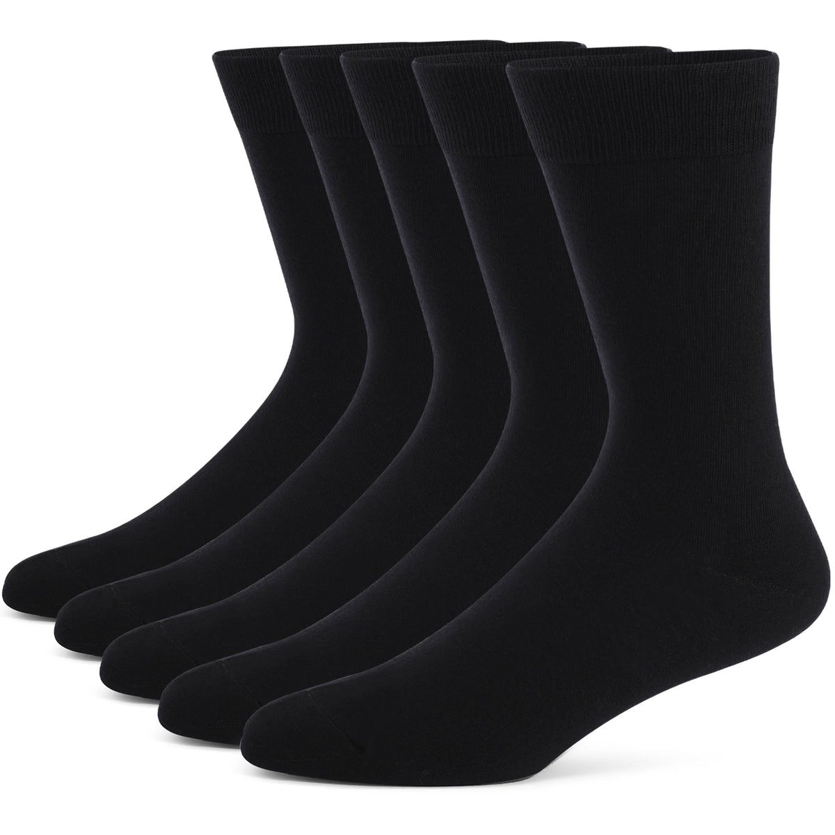 5 Pairs Mens Dress Socks Plus Large Size,High Quality Combed Cotton Crew Socks,Black Cool Argyle Breathable Casual Socks for Men