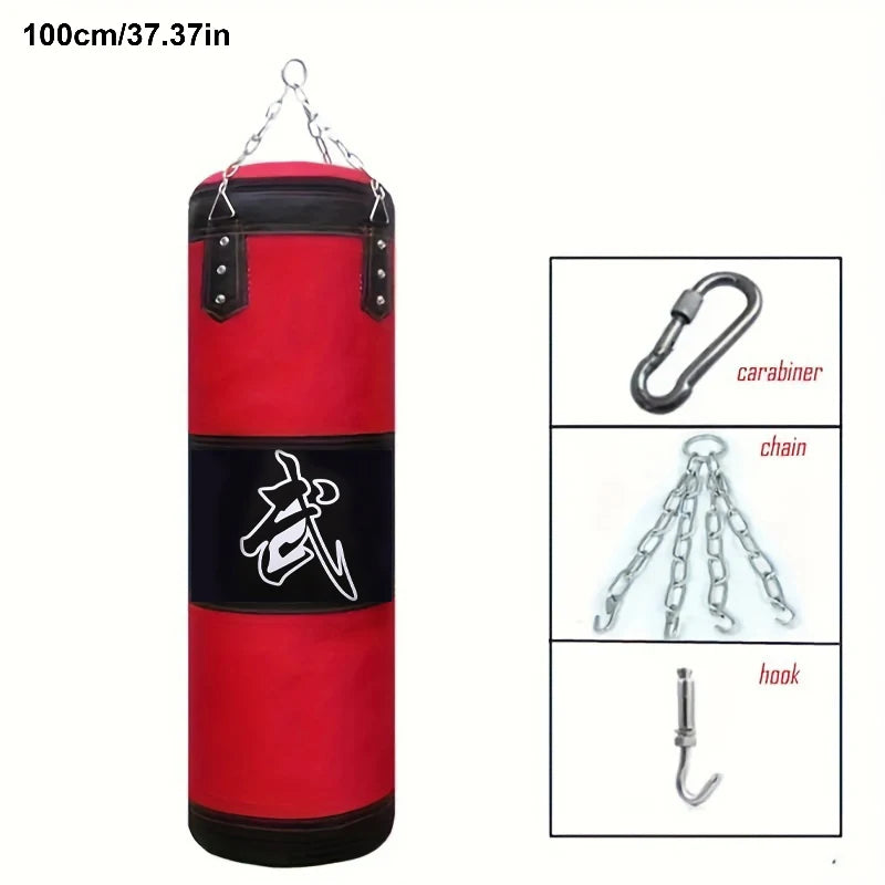 Punch Sandbag Durable Boxing Heavy Punch Bag With Metal Chain Hook Carabiner Fitness Training Hook Kick Fight Karate Taekwondo