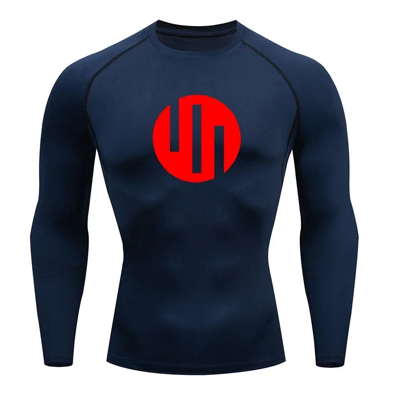 Gym Short Sleeve Running T-Shirt Men's Compression Long Sleeve Shirt Sun Protection Quick Drying Outdoor Sports Top Sportswear